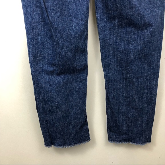 Eileen Fisher Organic Cotton Stretch Straight Leg Raw Hem High Rise Jean Size 10 - Picture 6 of 8